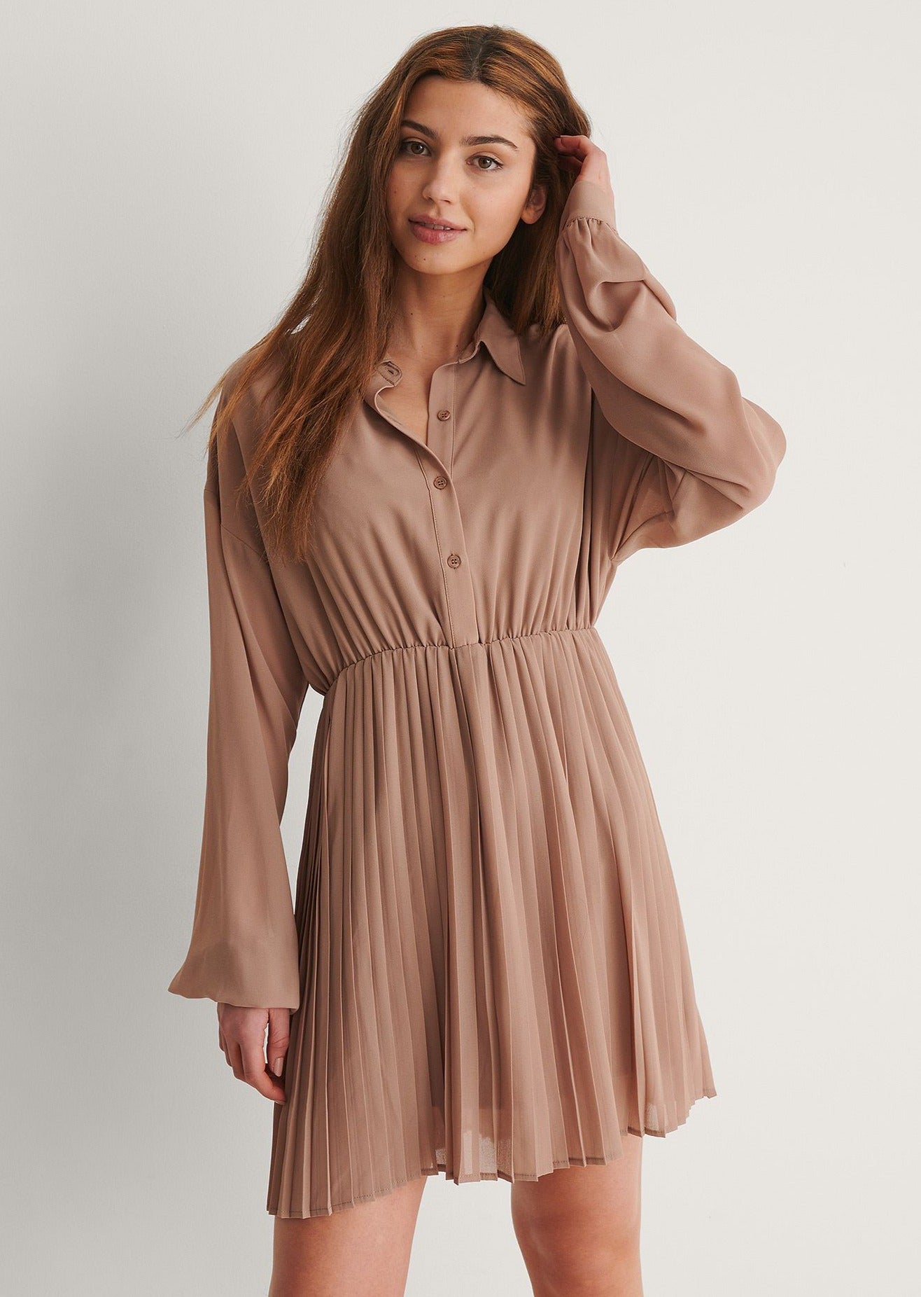 Pleated Mini Dress